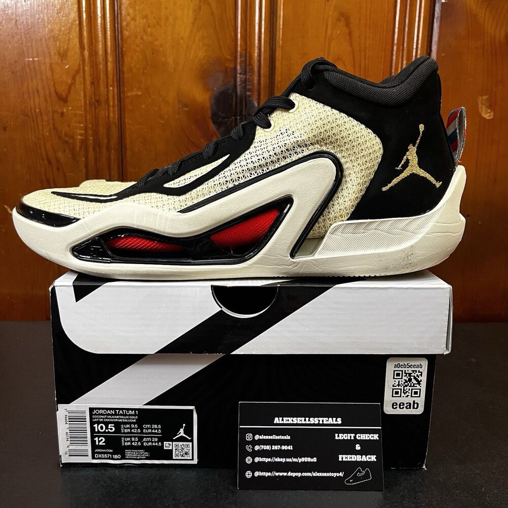 Jordan Tatum 1 Men's Basketball Size 10.5 (DX5571180)  Barbershop Coconut Milk